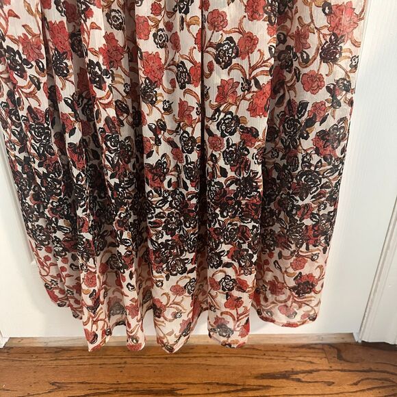 NWOTFree People See it Through Floral Long Sleeve Maxi Dress sz L - Picture 8 of 9